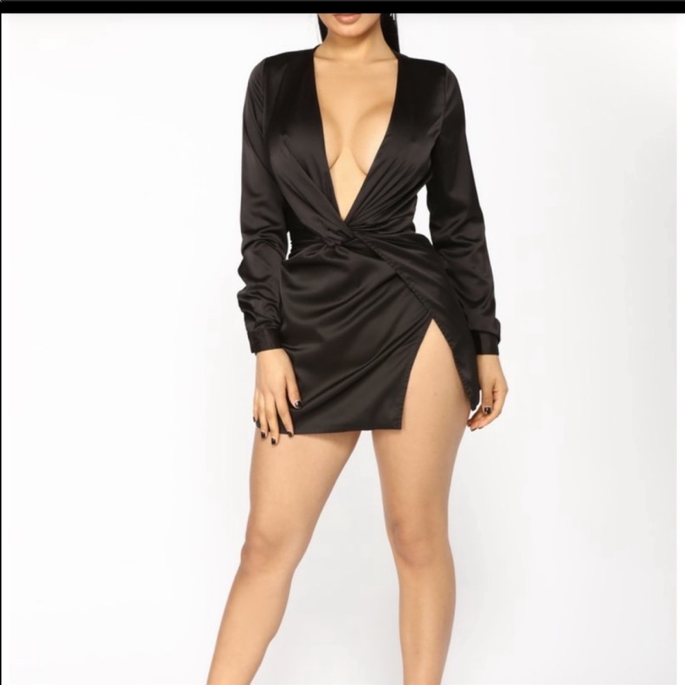 Black silky dress